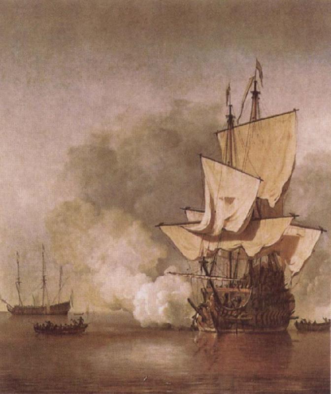 VELDE, Willem van de, the Younger The Cannon Shot Sweden oil painting art